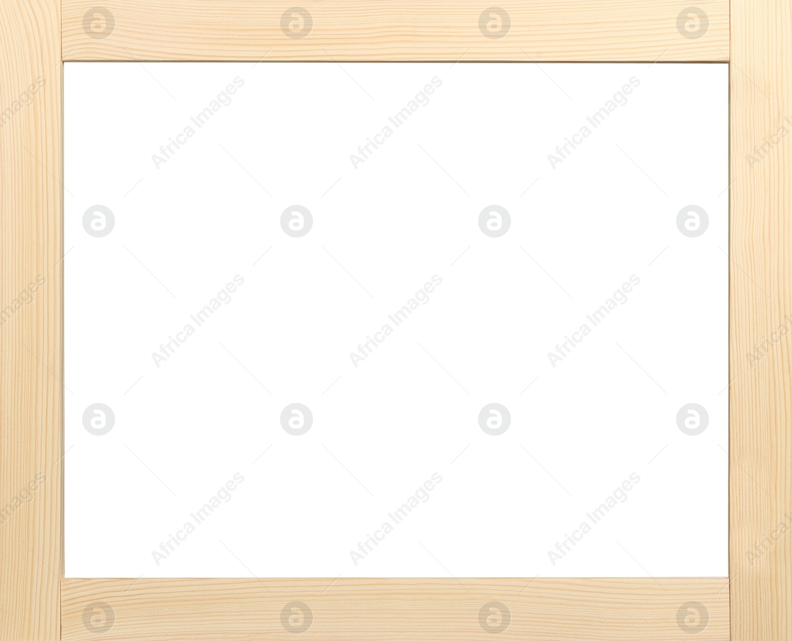 Image of Wooden frame with blank white background. Mockup for design