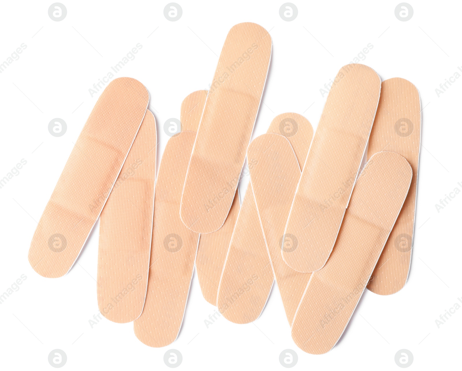 Medical sticking plasters isolated on white. First aid item Photo of Medical sticking plasters isolated on white. First aid item