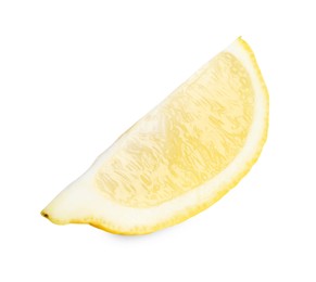 Citrus fruit. Slice of fresh lemon isolated on white