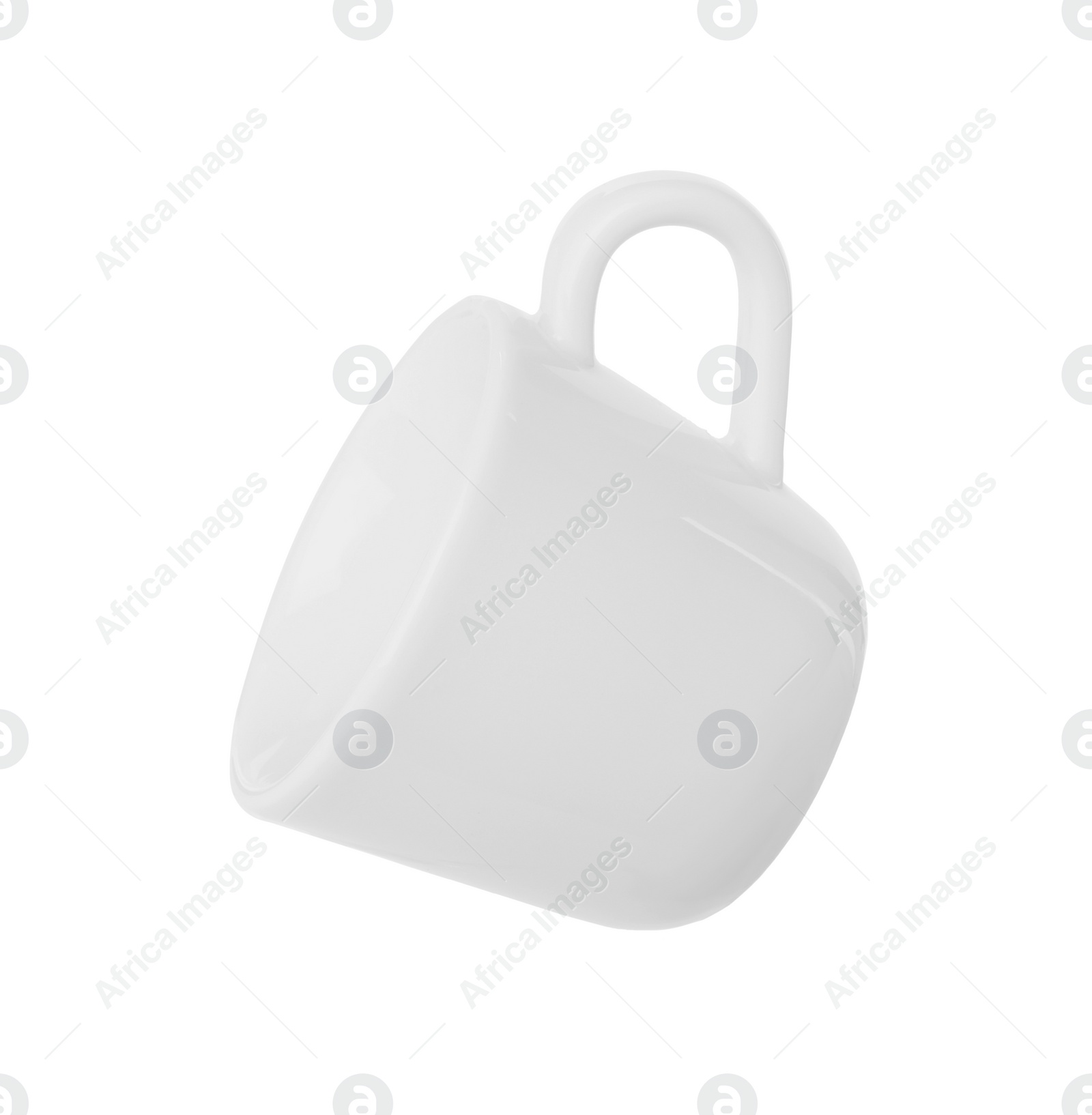 Photo of Ceramic cup isolated on white. Cooking utensil