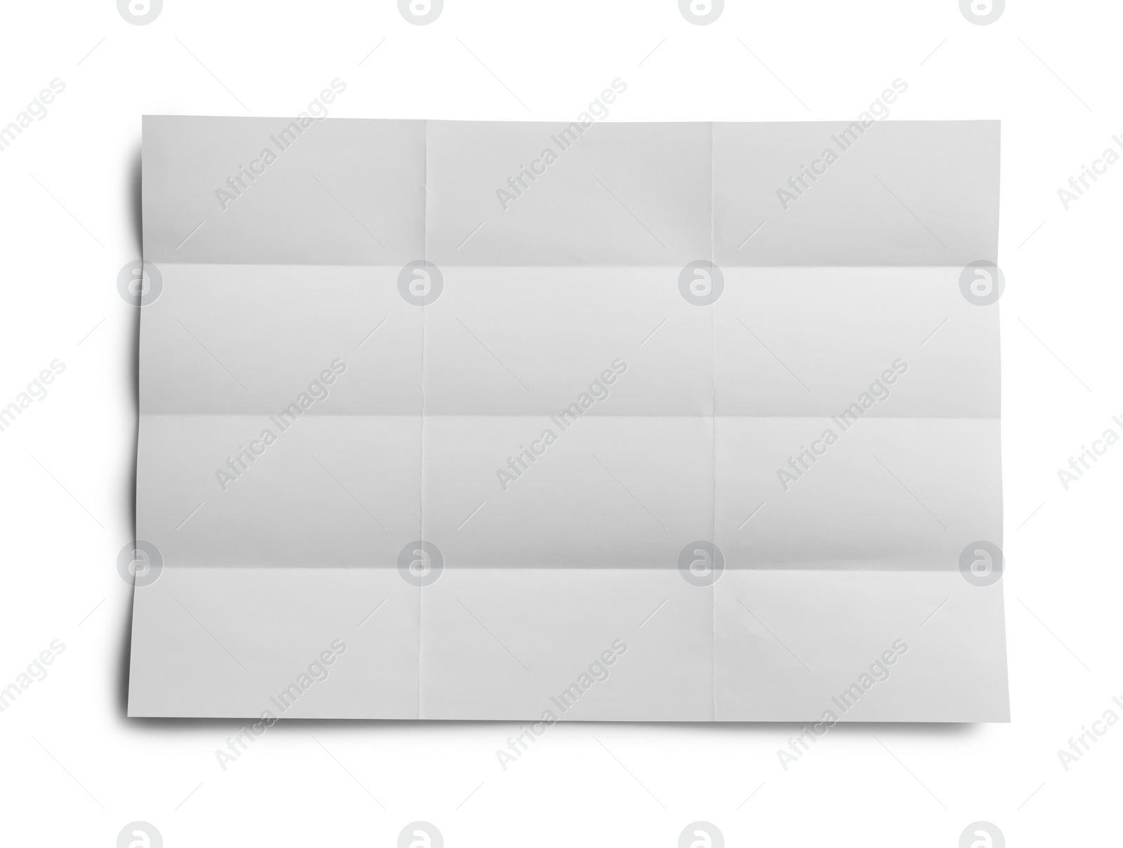 Photo of Blank sheet of paper with creases, top view
