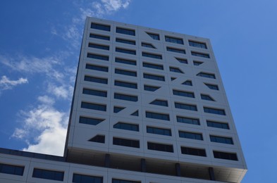 Photo of Beautiful modern building in city, low angle view