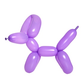 Animal figure made of modelling balloon on white background