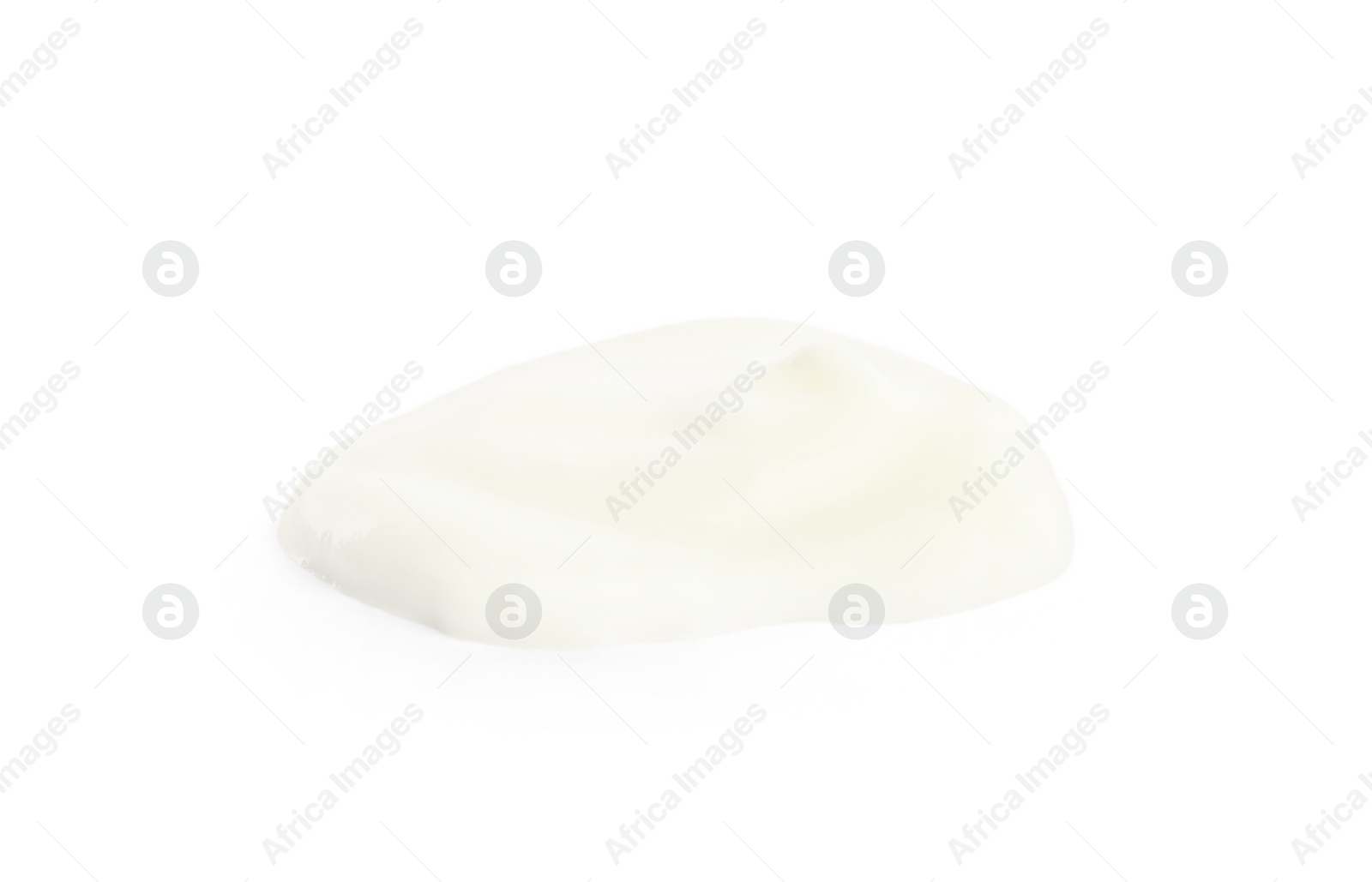 Photo of Sample of tasty organic yogurt isolated on white