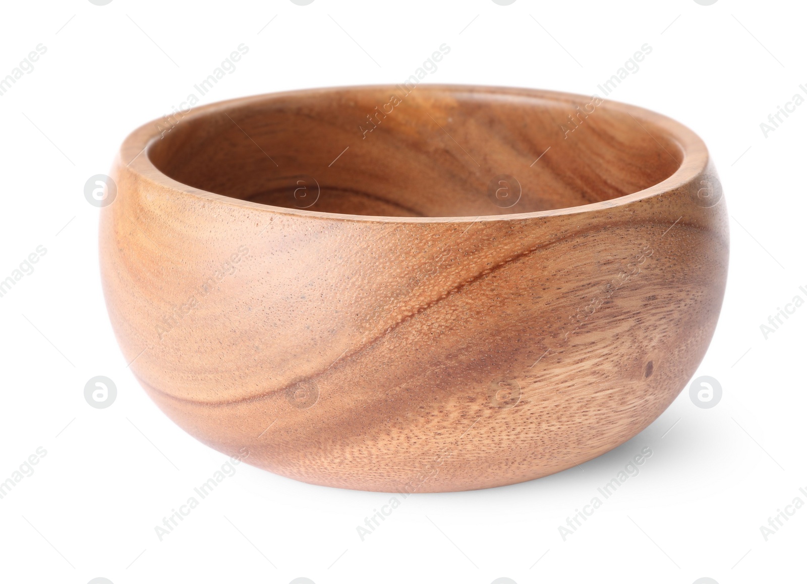 Photo of Empty clean wooden bowl isolated on white