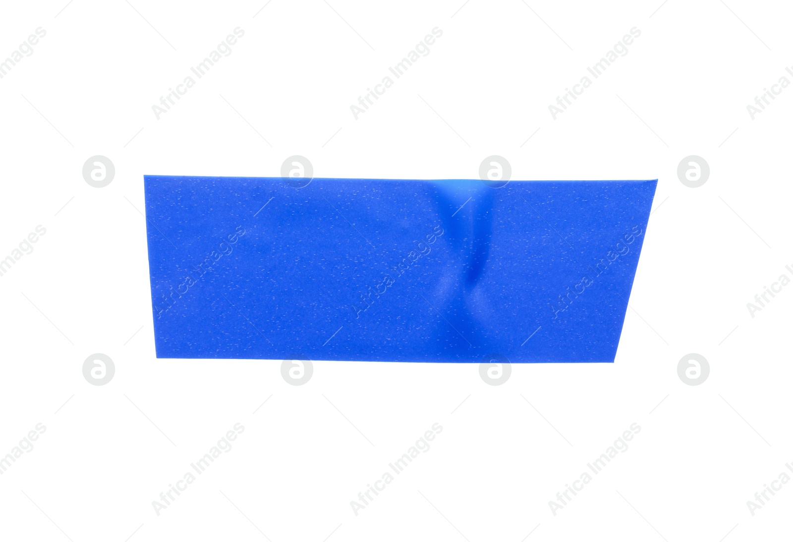 Photo of Piece of blue insulating tape isolated on white, top view