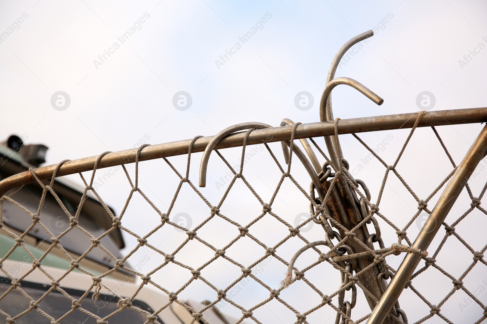 Photo of Anchor of modern yacht against sky outdoors