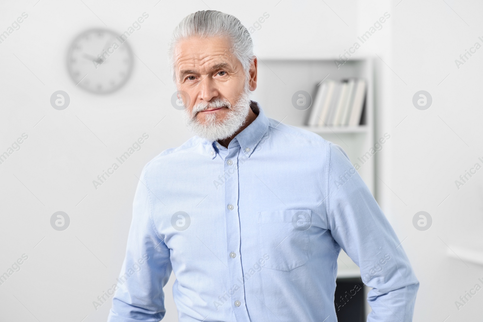 Photo of Portrait of handsome senior man in office