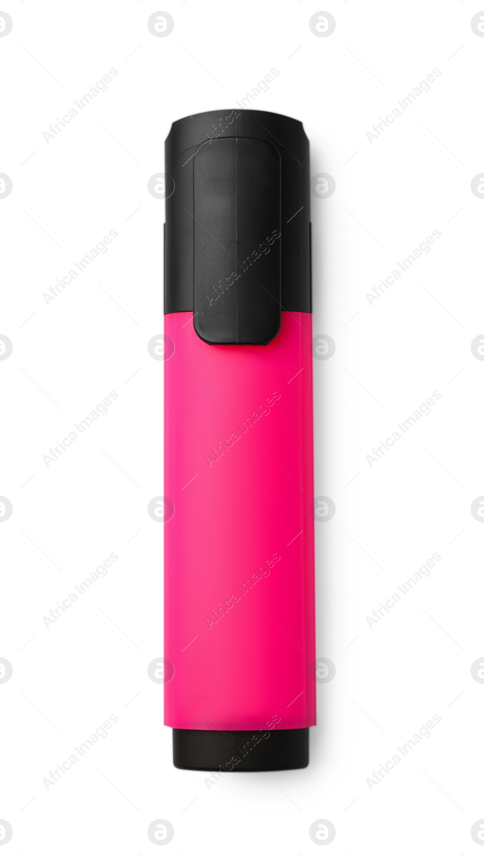 Photo of Bright pink marker isolated on white, top view