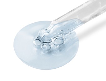 Image of Dropper with serum on white background. Skin care product