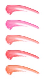 Image of Lip gloss in different colors. Set of smears