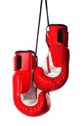 Pair of boxing gloves on white background