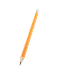 Photo of Sharp graphite pencil isolated on white. School stationery