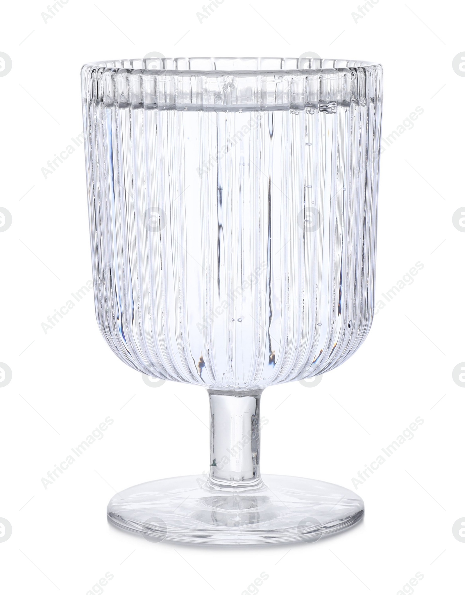Photo of Glass of pure water on white background