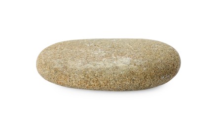 Photo of One light grey stone isolated on white