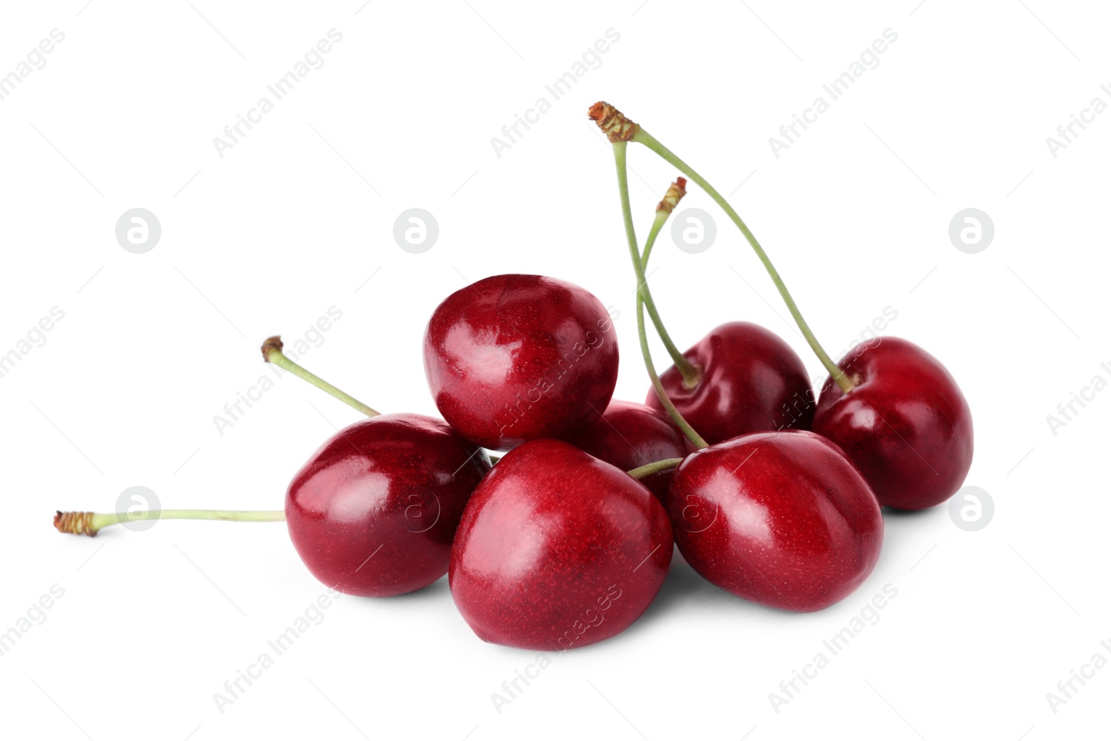 Photo of Delicious fresh ripe cherries isolated on white