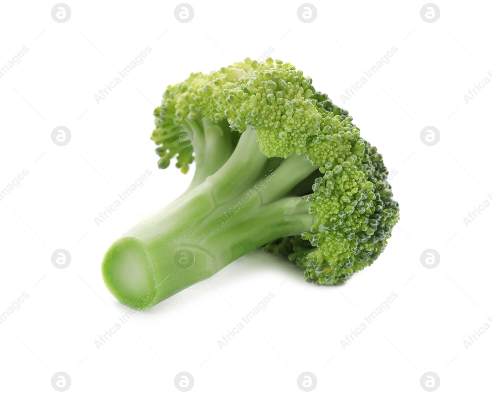 Photo of Fresh green broccoli on white background. Organic food