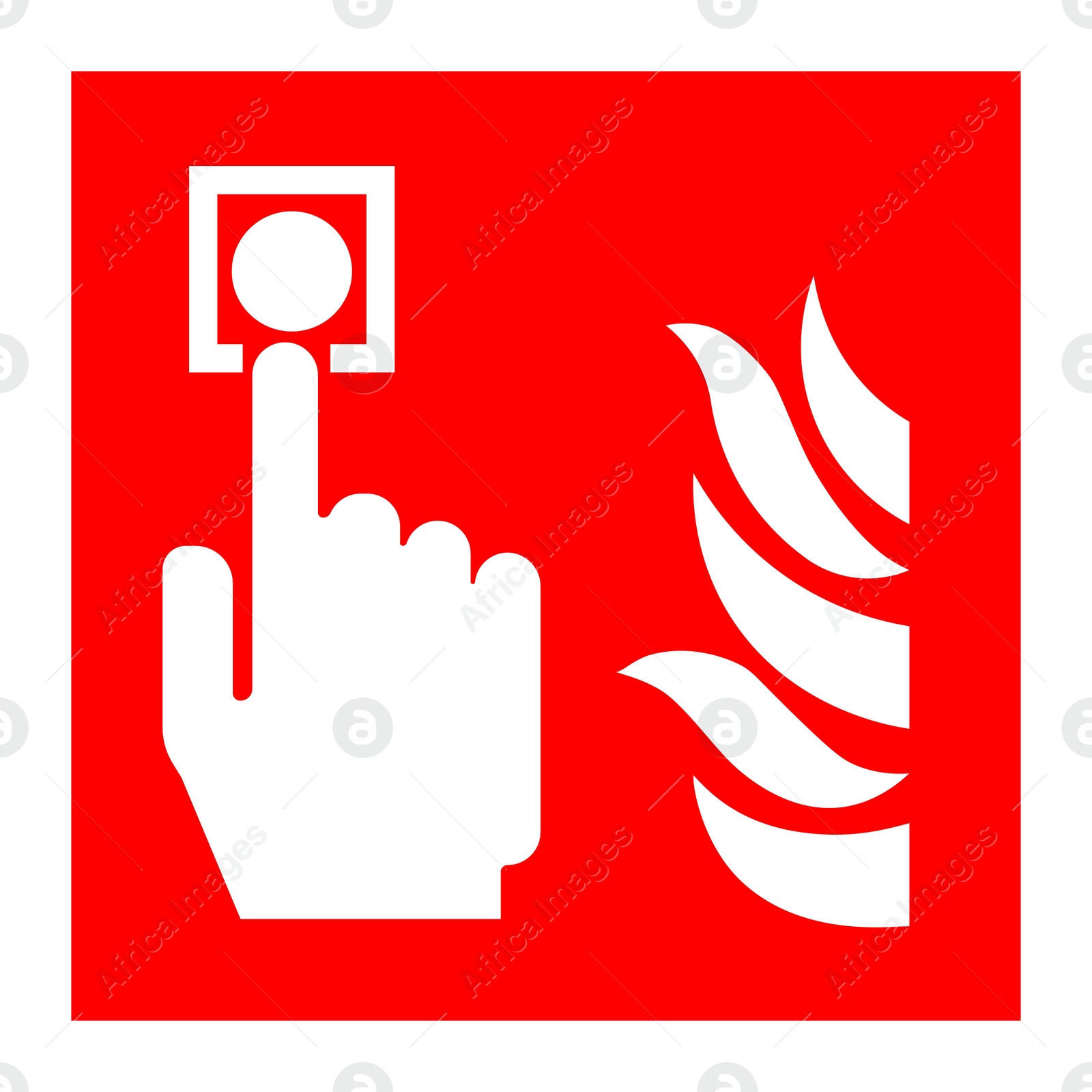 Image of International Maritime Organization (IMO) sign, illustration. Fire alarm call point