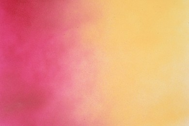 Photo of Texture of abstract spray paint as background, top view