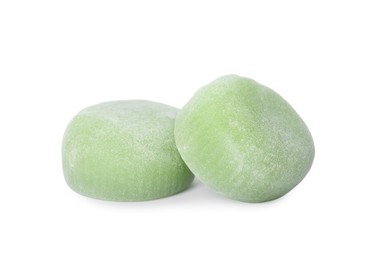 Delicious mochi on white background. Traditional Japanese dessert