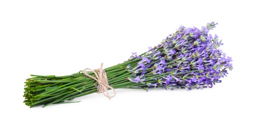 Bouquet of beautiful lavender flowers isolated on white