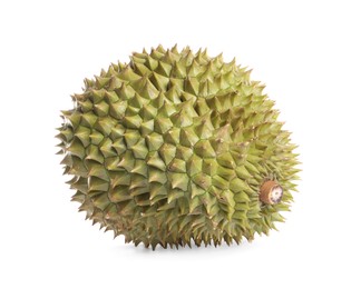 One whole ripe durian isolated on white