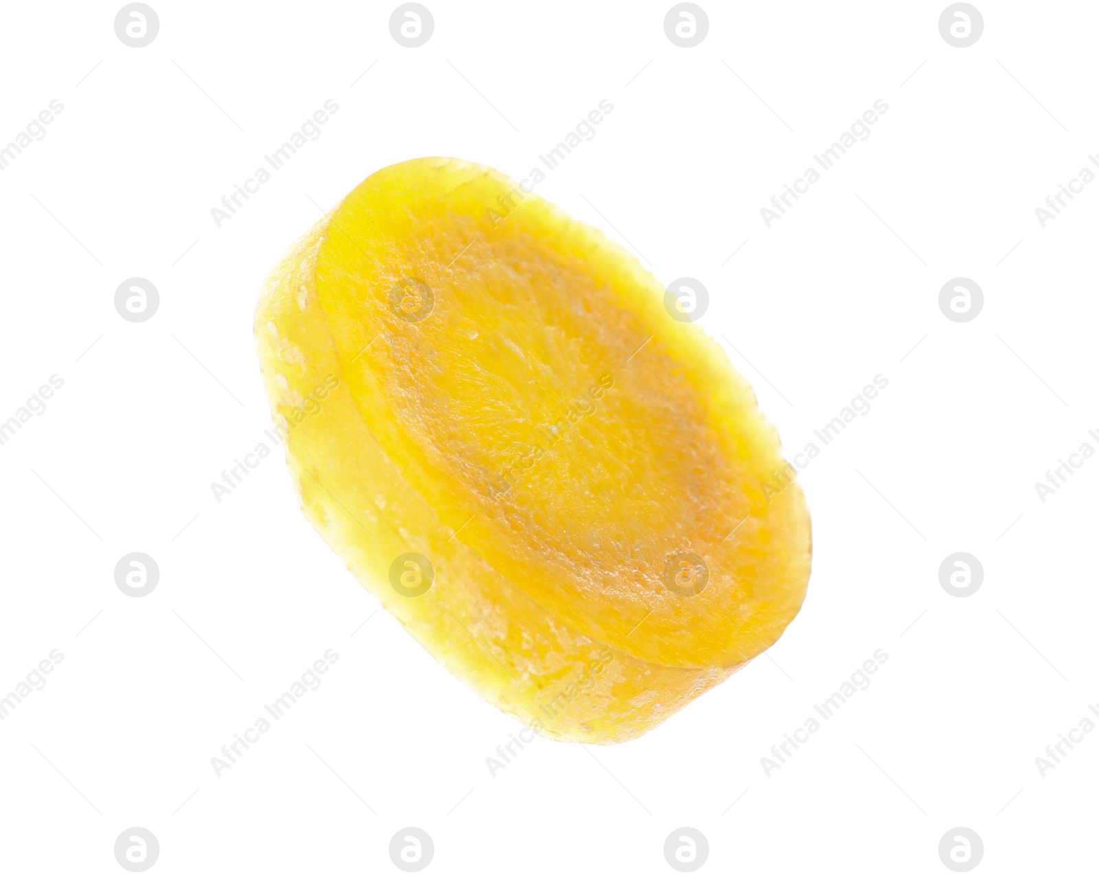 Photo of Slice of raw yellow carrot isolated on white