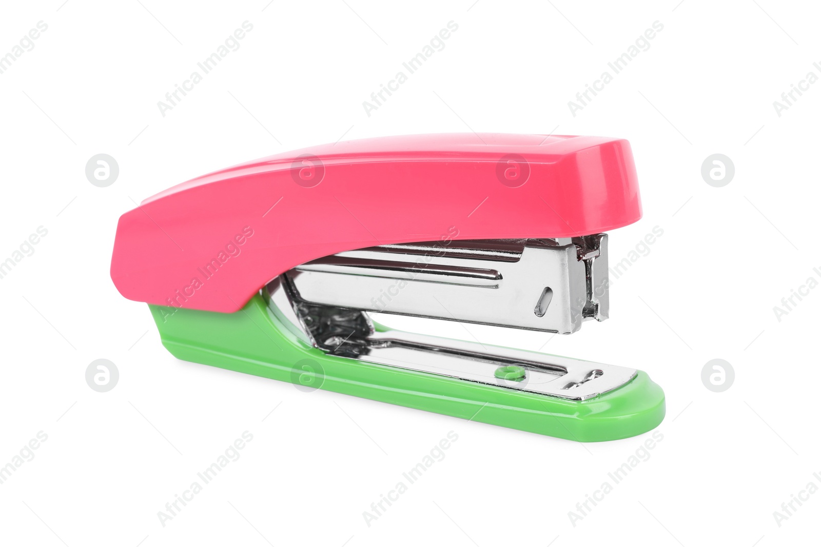 Photo of One new bright stapler isolated on white