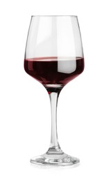 Red wine in glass isolated on white