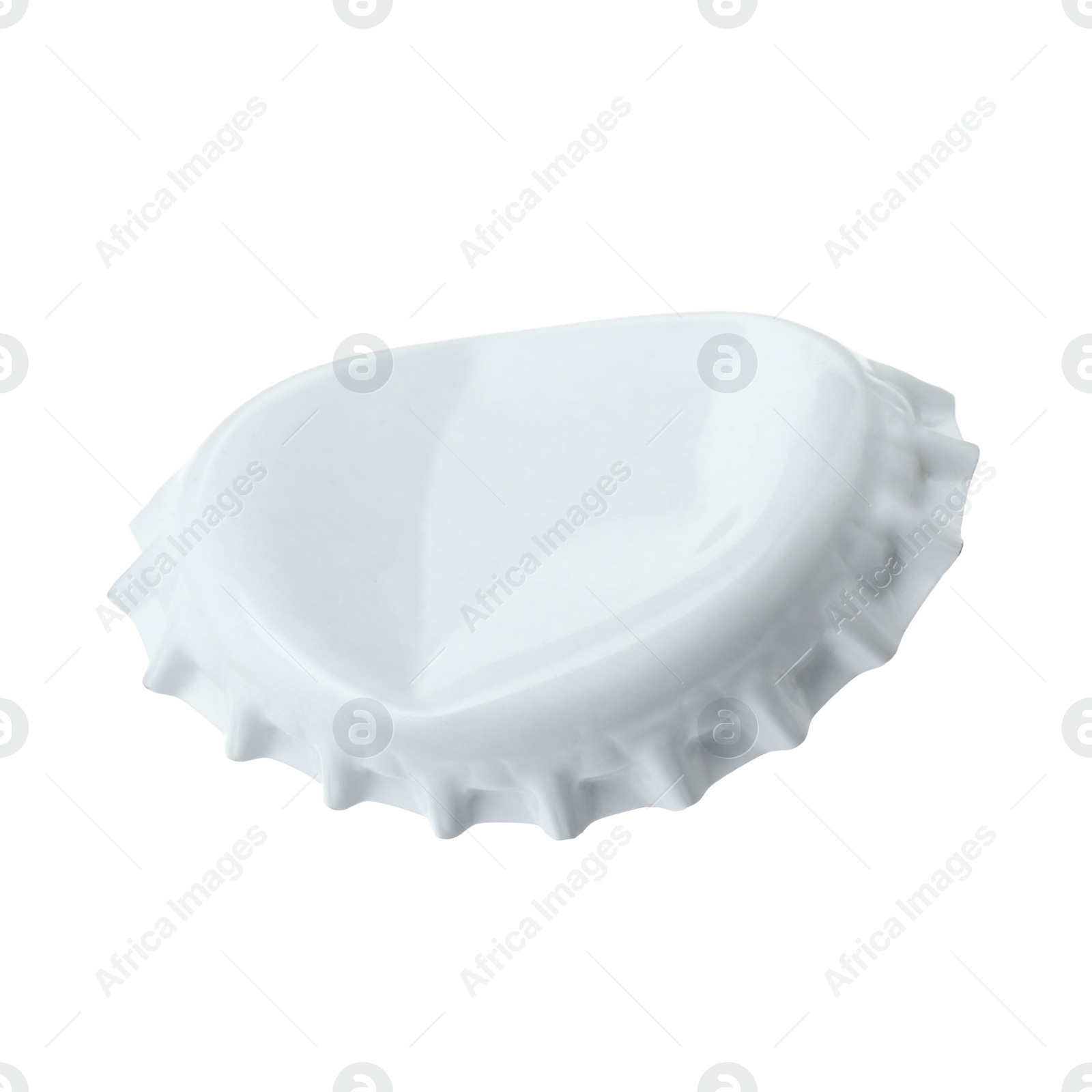 Photo of One blank beer bottle cap isolated on white