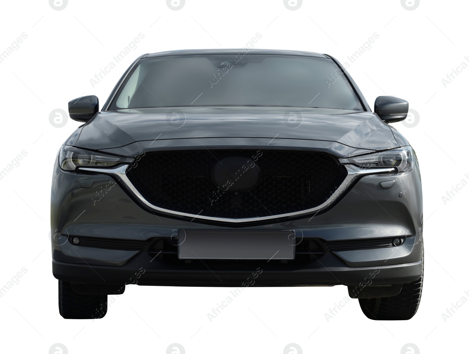 Image of New expensive black car isolated on white