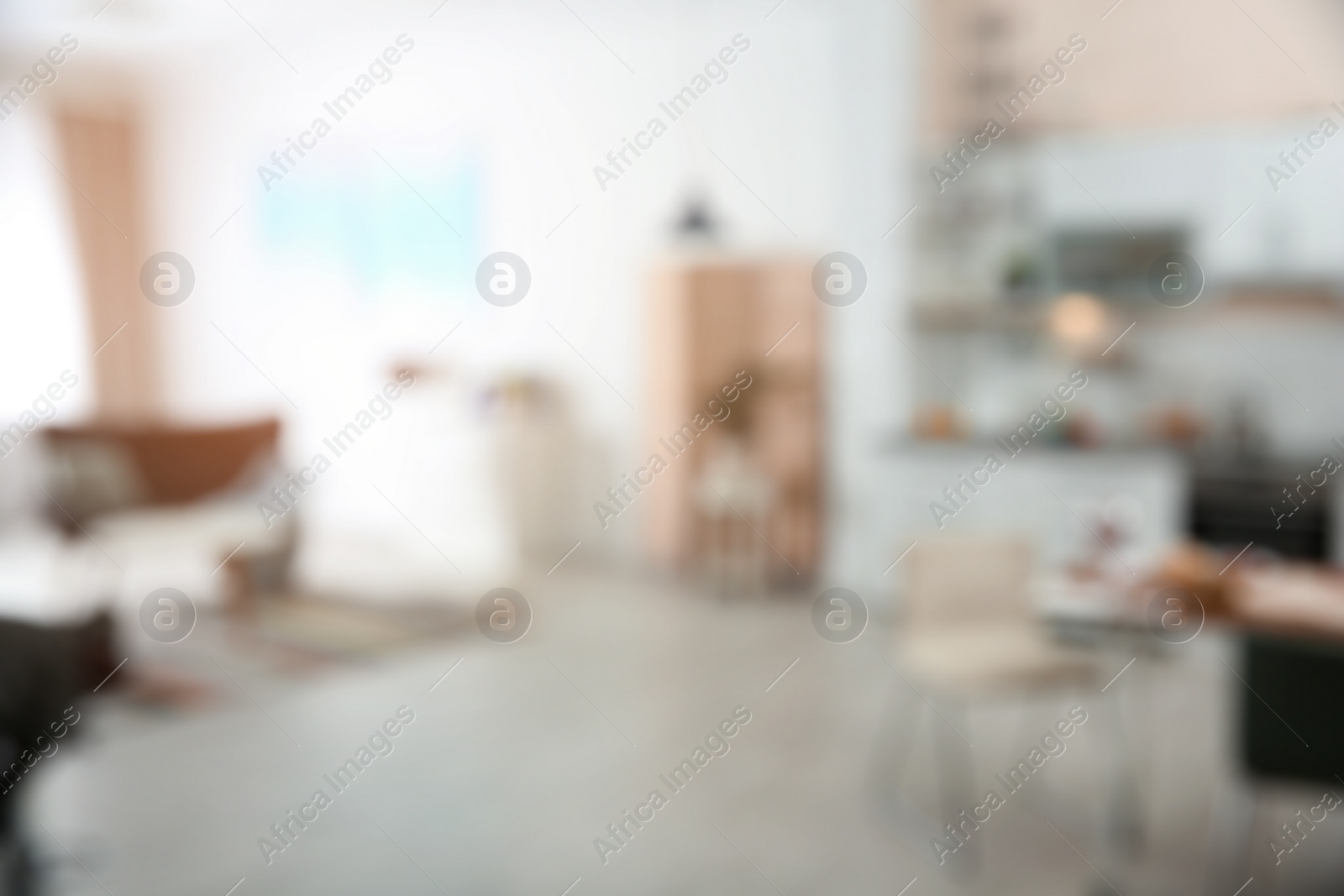 Photo of Blurred view of apartment interior with bokeh effect