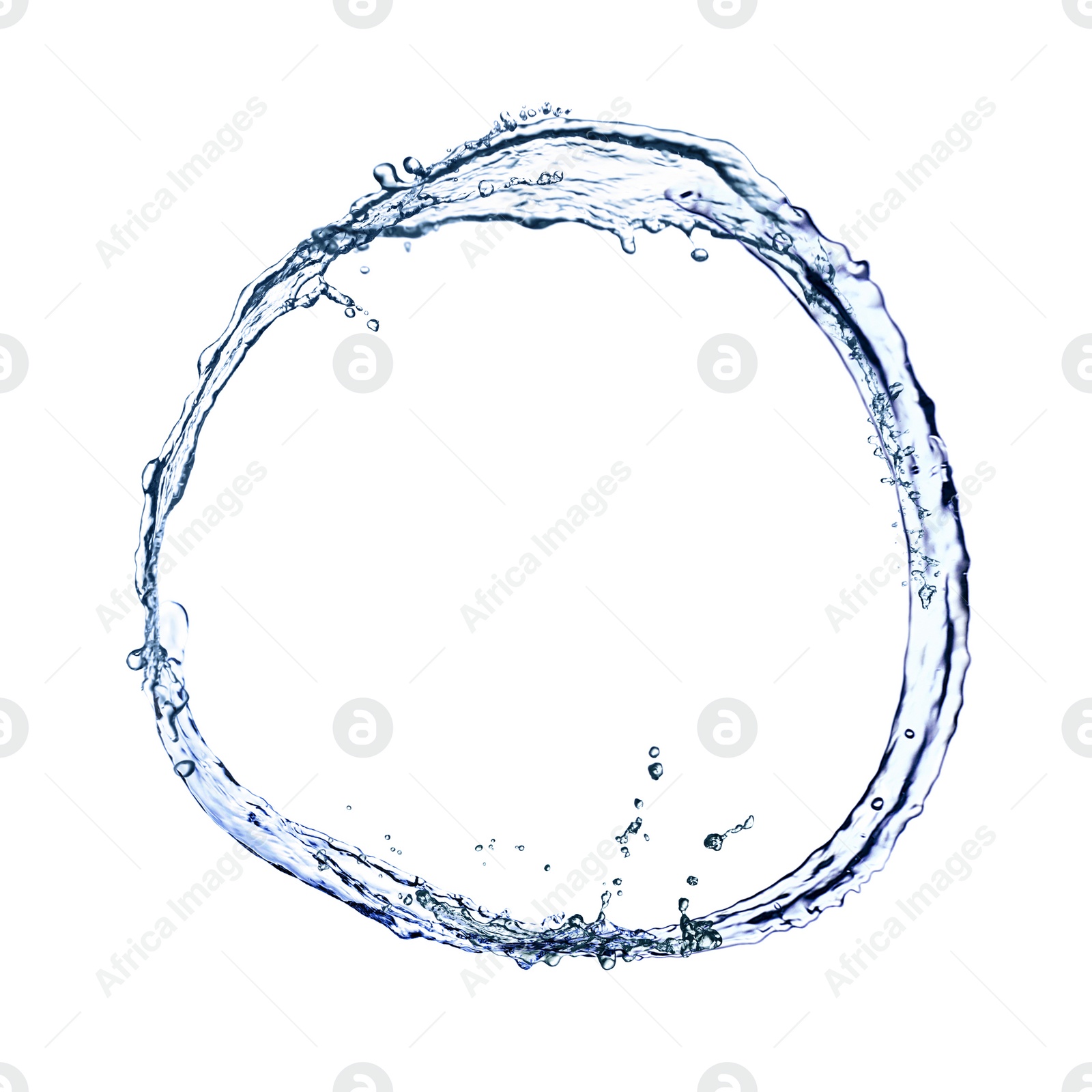 Image of Frame made of water splashes on white background, space for text