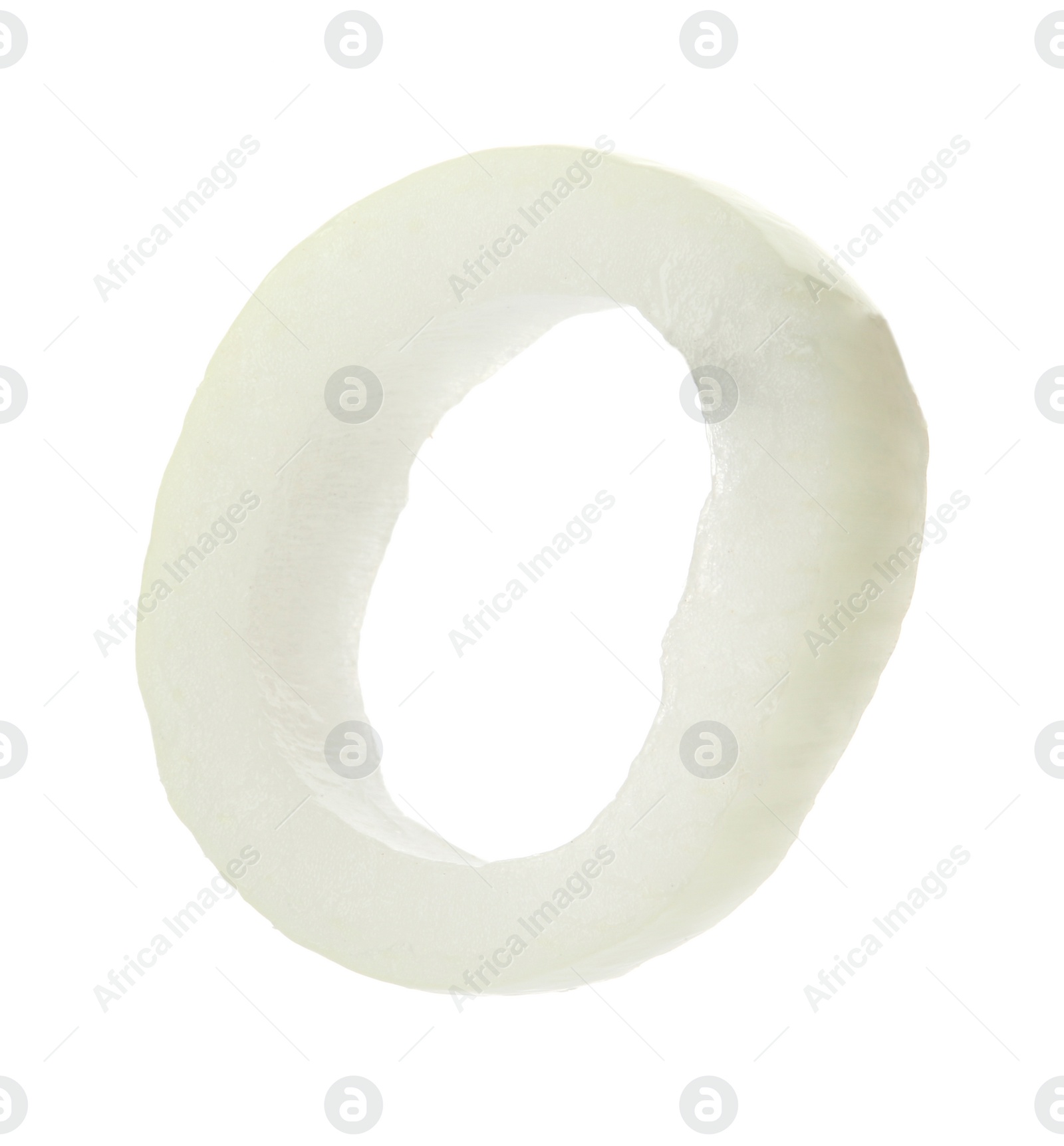 Photo of Fresh tasty onion ring on white background