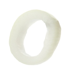 Photo of Fresh tasty onion ring on white background