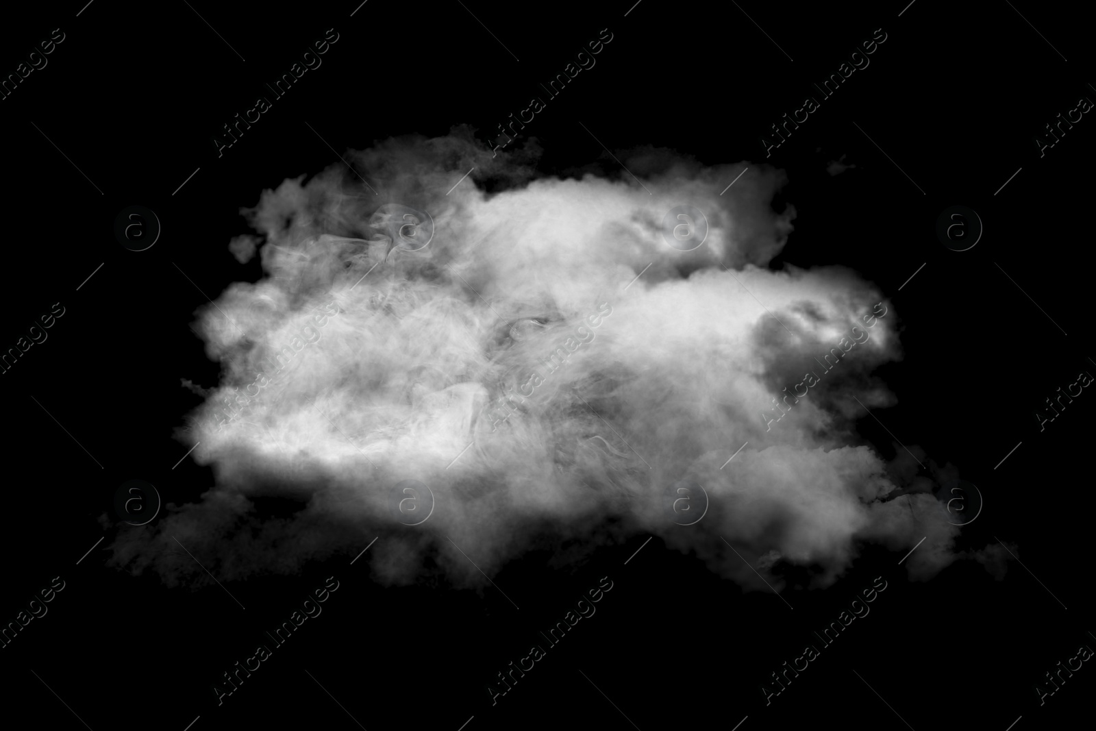 Image of Cloud of white smoke on black background