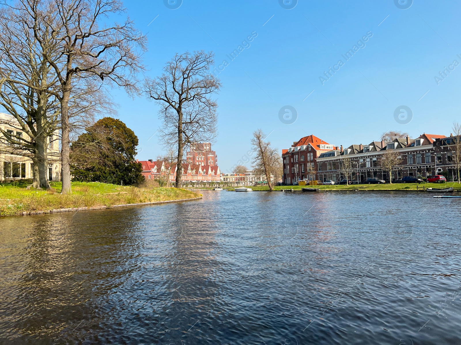 Photo of Picturesque view of beautiful city canal on sunny spring day