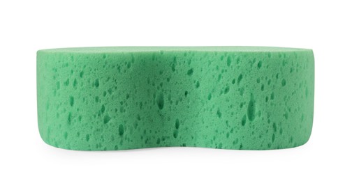 Turquoise car wash sponge isolated on white