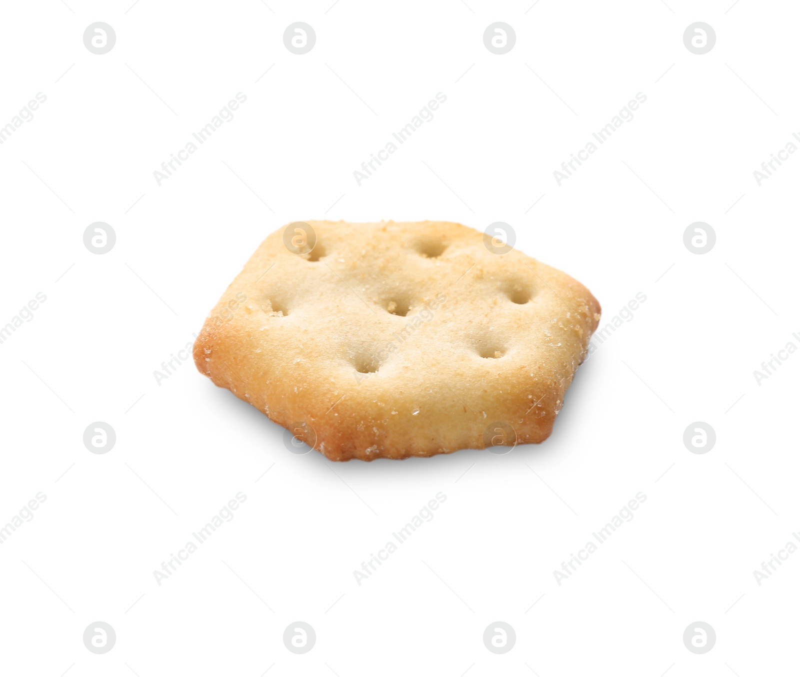 Photo of Crispy cracker isolated on white. Delicious snack