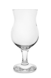 Photo of Empty clear cocktail glass on white background