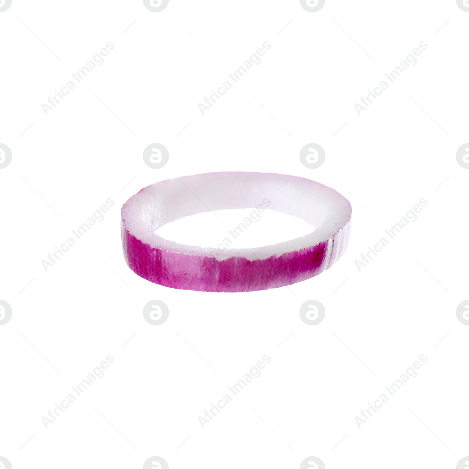 Photo of Cut red onion isolated on white. Ingredient for sandwich