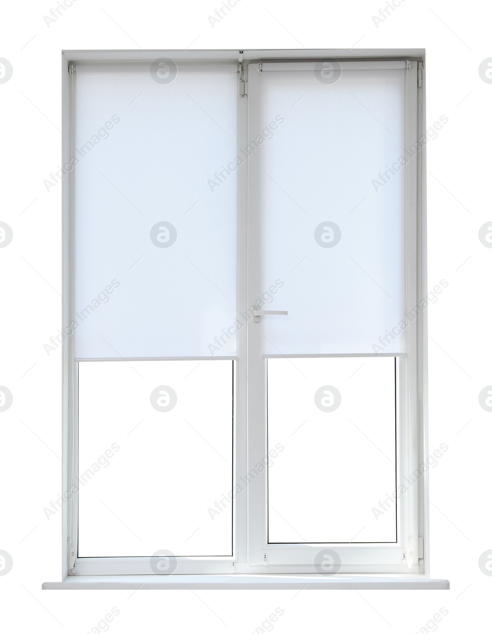 Image of Modern closed plastic window on white background