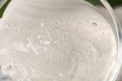 Natural aloe gel as background, closeup view