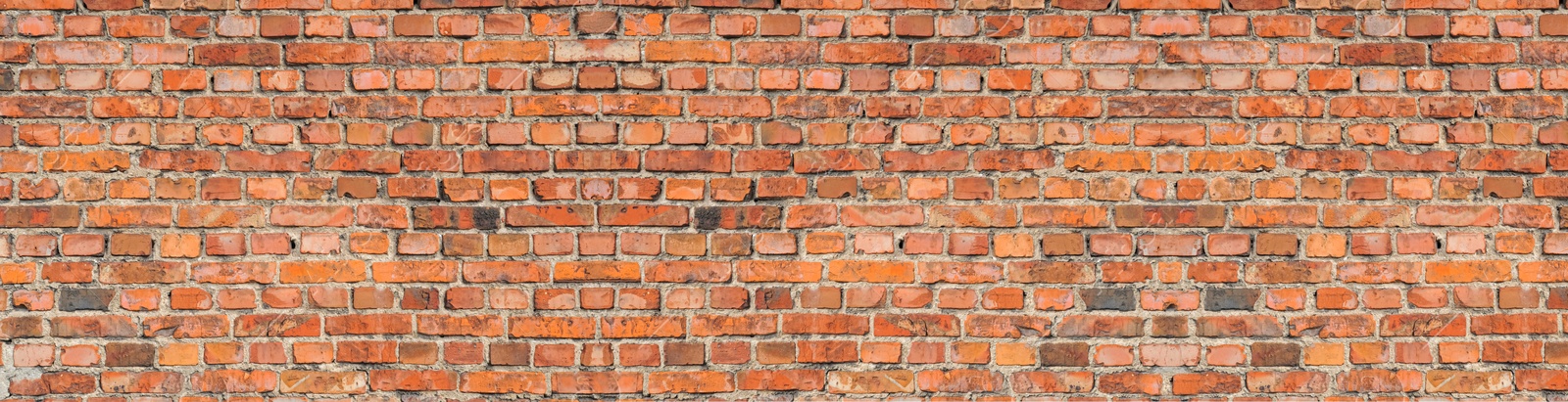 Image of Texture of old red brick wall as background. Banner design