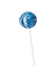 Photo of One sweet colorful lollipop isolated on white