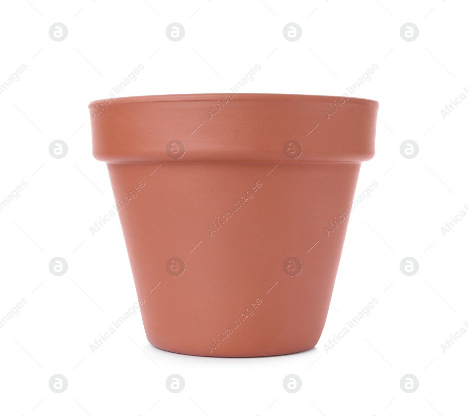 Photo of Stylish terracotta flower pot isolated on white