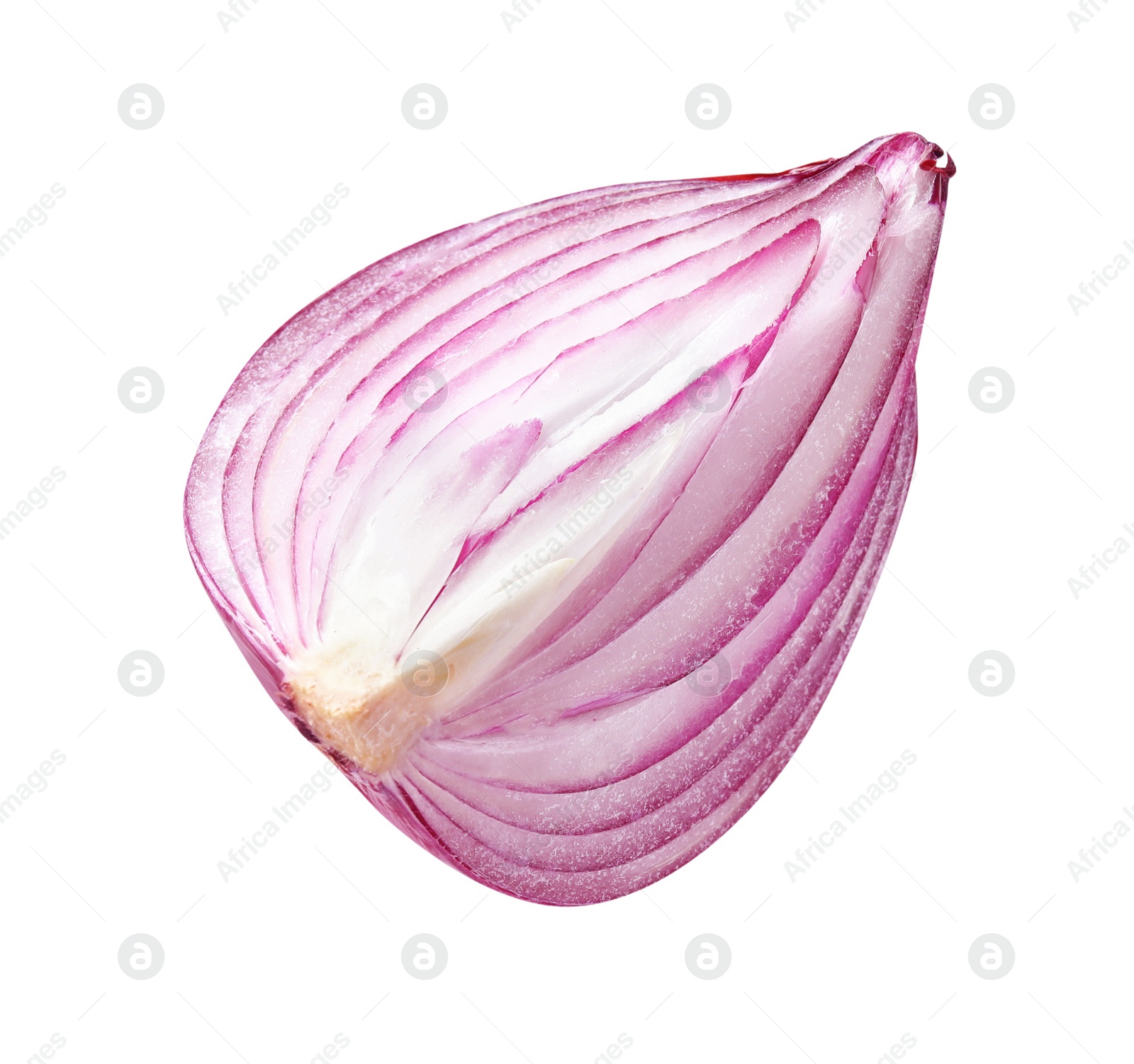 Photo of Fresh red ripe cut onion isolated on white