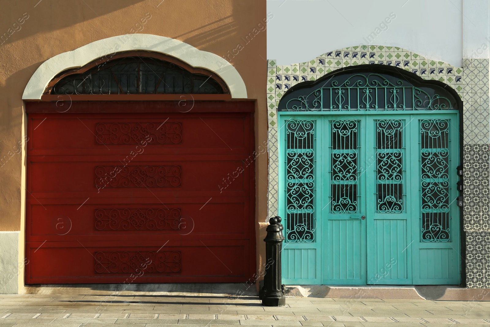 Photo of Entrances of building with beautiful vintage doors