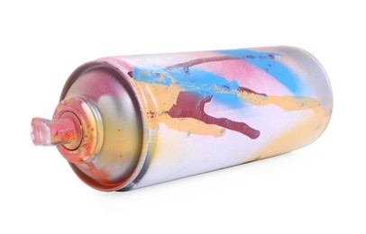Photo of One can of bright spray paint isolated on white