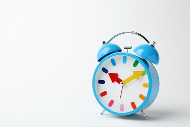 Alarm clock on white background. Time concept